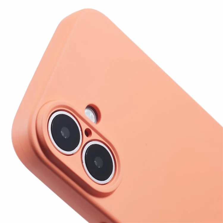 For iPhone 16 Plus Case Soft Fiber Lining TPU Phone Cover Camera Lens Protection - Orange