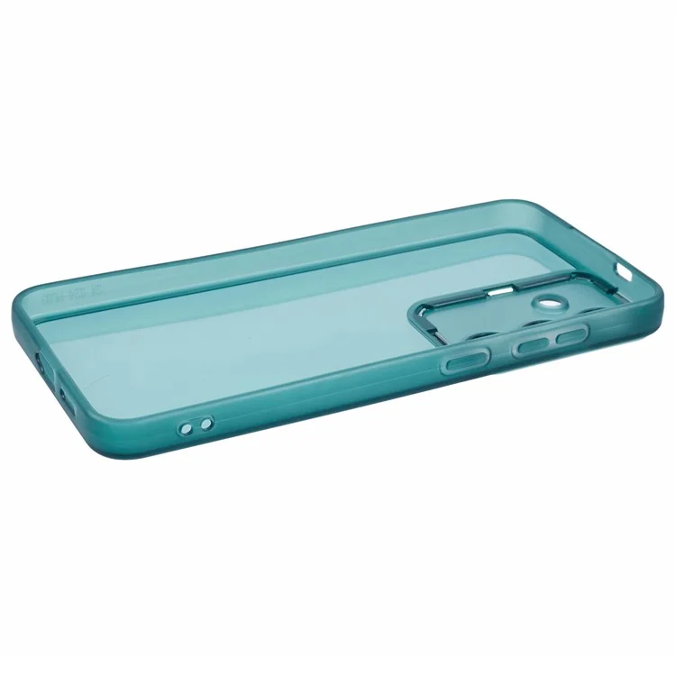 Série DKSM para Samsung Galaxy A14 5G / Capa A14 4G Moldura da Câmera Eletrodourada TPU - Verde Exército Transparente