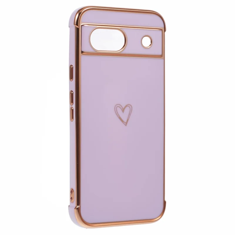 Per Google Pixel 8a Case Love Heart TPU Shock-proof Protective Phone Cover - Viola