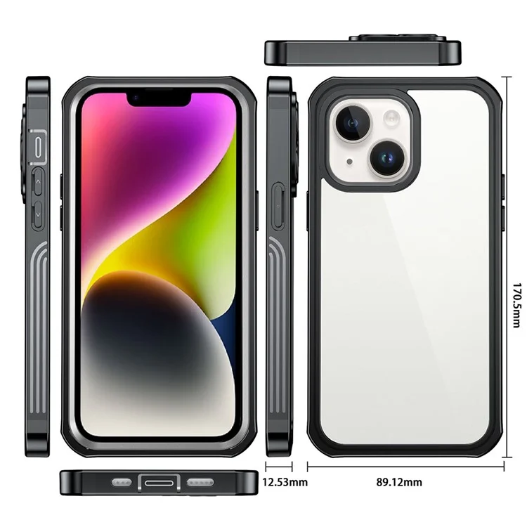 For iPhone 14 Daily Waterproof Phone Case Scratch-resistant Mobile Phone Protective Cover for Outdoor Hiking Climbing