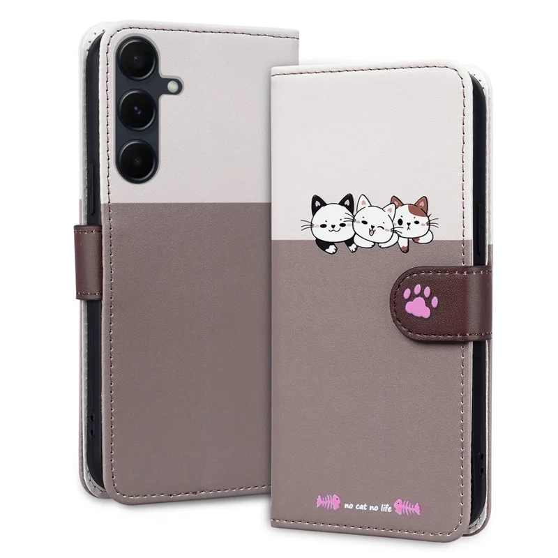 Cartoon Pet Series para Samsung Galaxy A35 5G Funda Billetera Mezcla de Cuero - Bean Pink