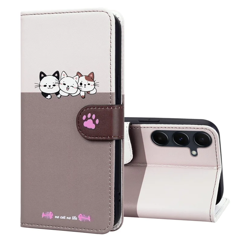 Cartoon Pet Series para Samsung Galaxy A35 5G Funda Billetera Mezcla de Cuero - Bean Pink