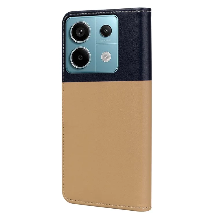 Cartoon Pet Series für Xiaomi Redmi Note 13 Pro 4G / Poco M6 Pro 4G Case Splicing Ledergeldbörse Handyhülle - Khaki
