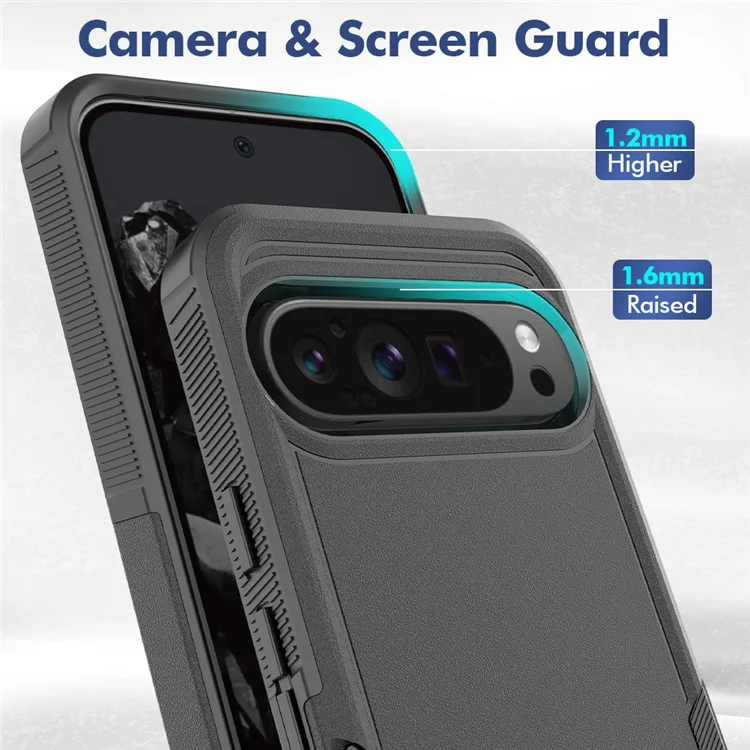 Per Google Pixel 9 Pro XL Case PC+TPU 2-in-1 Custodia Antiurto - Nero