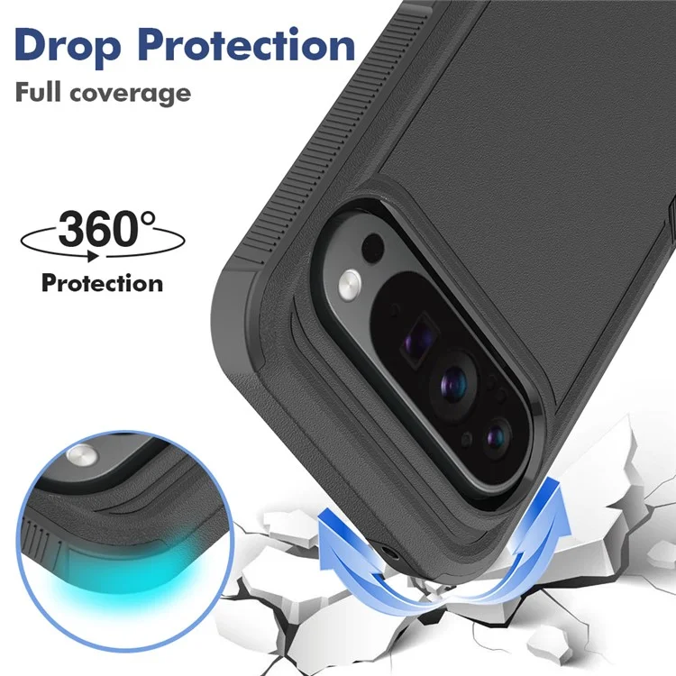 Per Google Pixel 9 Pro XL Case PC+TPU 2-in-1 Custodia Antiurto - Nero