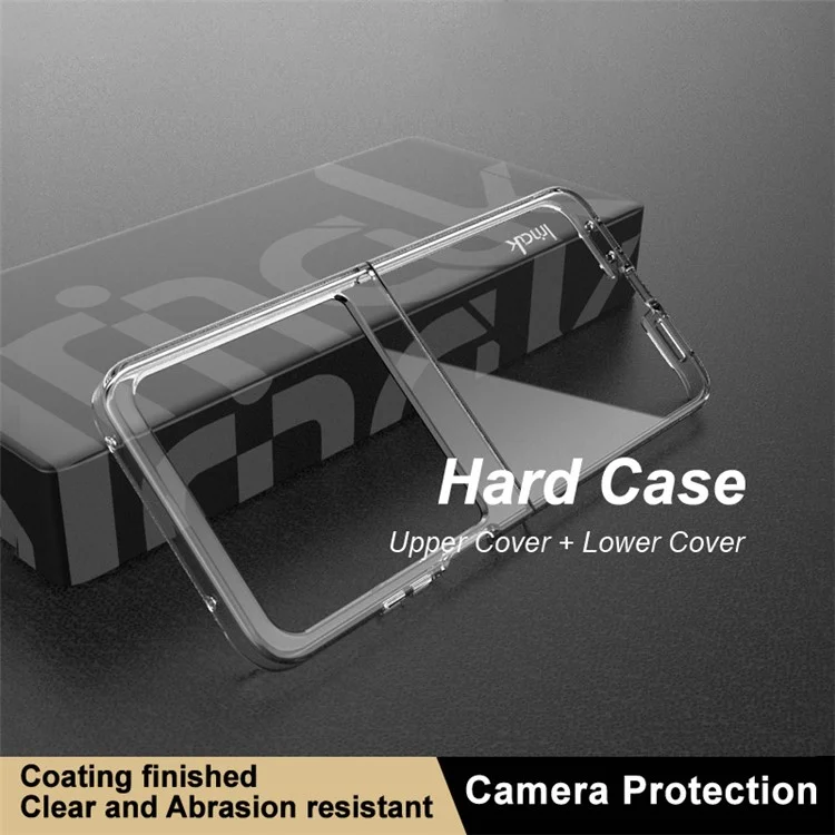 IMAK Crystal Case II Pro для Motorola Razr 50 5G / Razr 2024 5G, прозрачный ПК-чехол для телефона (верхняя крышка + нижняя крышка)