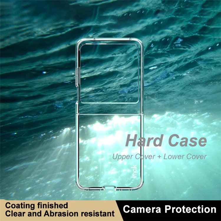 IMAK Crystal Case II Pro для Motorola Razr 50 5G / Razr 2024 5G, прозрачный ПК-чехол для телефона (верхняя крышка + нижняя крышка)