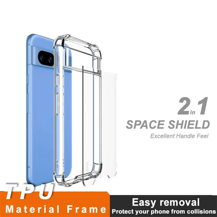 IMAK Pour Google Pixel 8 Pro Étui Anti-chute Protection PC+TPU Transparent Étui de Téléphone