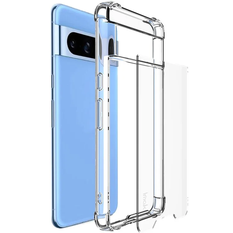 IMAK Pour Google Pixel 8 Pro Étui Anti-chute Protection PC+TPU Transparent Étui de Téléphone