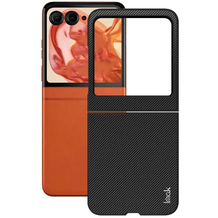 Чехол IMAK Ruiyi Series для Motorola Razr 50 5G / Razr 2024 5G, чехол из углеродного волокна и кожи+ПК