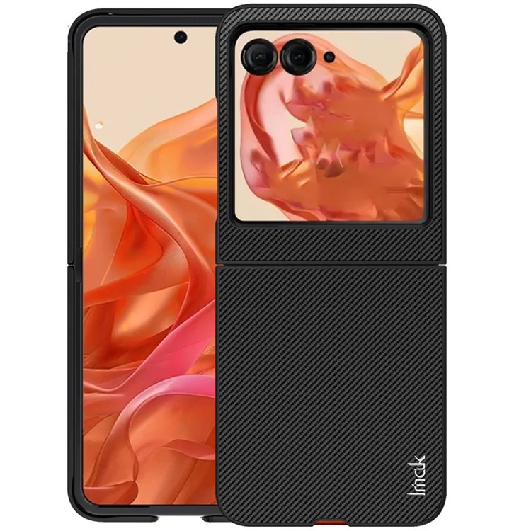 Чехол IMAK Ruiyi Series для Motorola Razr 50 5G / Razr 2024 5G, чехол из углеродного волокна и кожи+ПК
