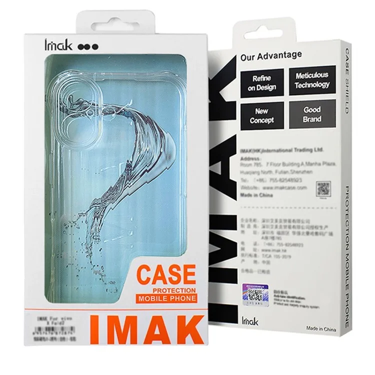 IMAK For Xiaomi Redmi 13 5G / 4G / Poco M6 4G / Redmi Note 13R 5G TPU Phone Case Corrugated Texture - Transparent Black