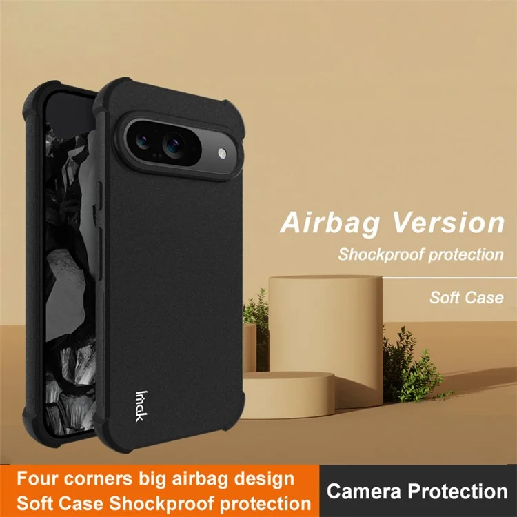 IMAK per Google Pixel 9 / Pixel 9 Pro Cover Protezione Airbag Anti-Drop TPU Custodia per Telefono - Nero