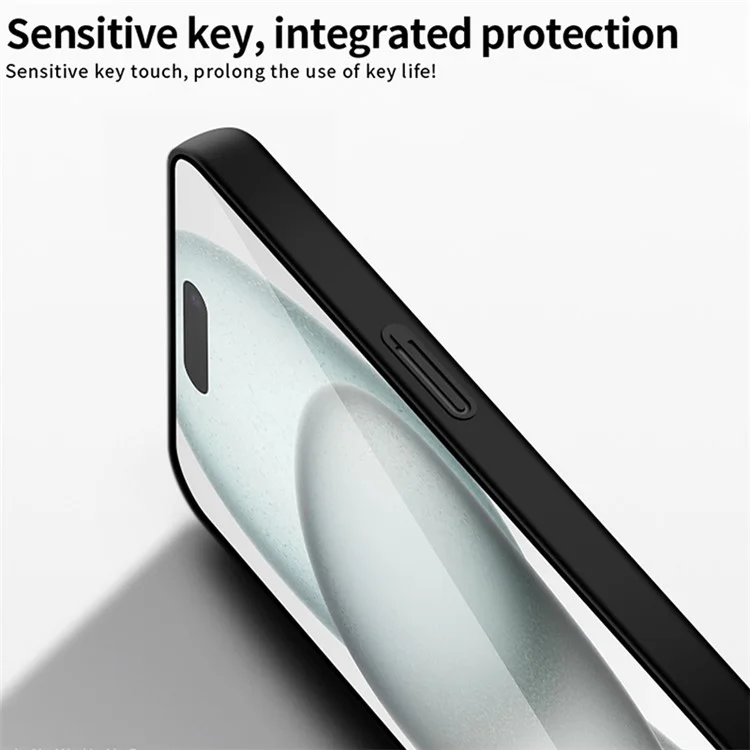PINWUYO PC Series pour iPhone 16 Étui ultra fin en PC dur Coque de protection téléphone - Noir