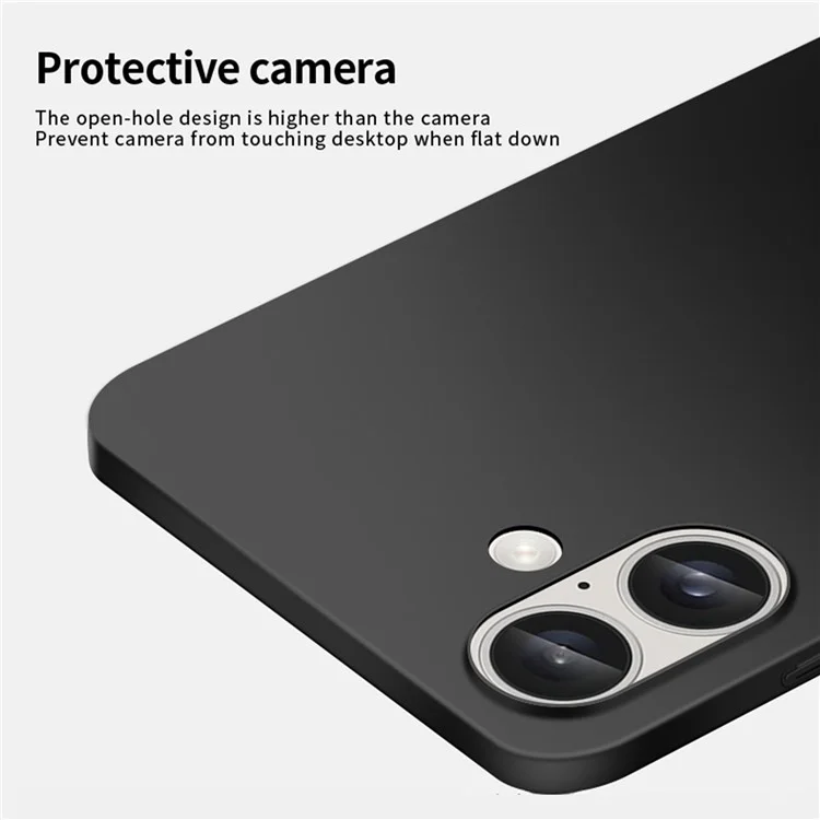 PINWUYO PC Series pour iPhone 16 Étui ultra fin en PC dur Coque de protection téléphone - Noir