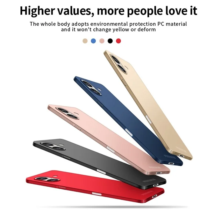 PINWUYO PC Series pour iPhone 16 Étui ultra fin en PC dur Coque de protection téléphone - Noir