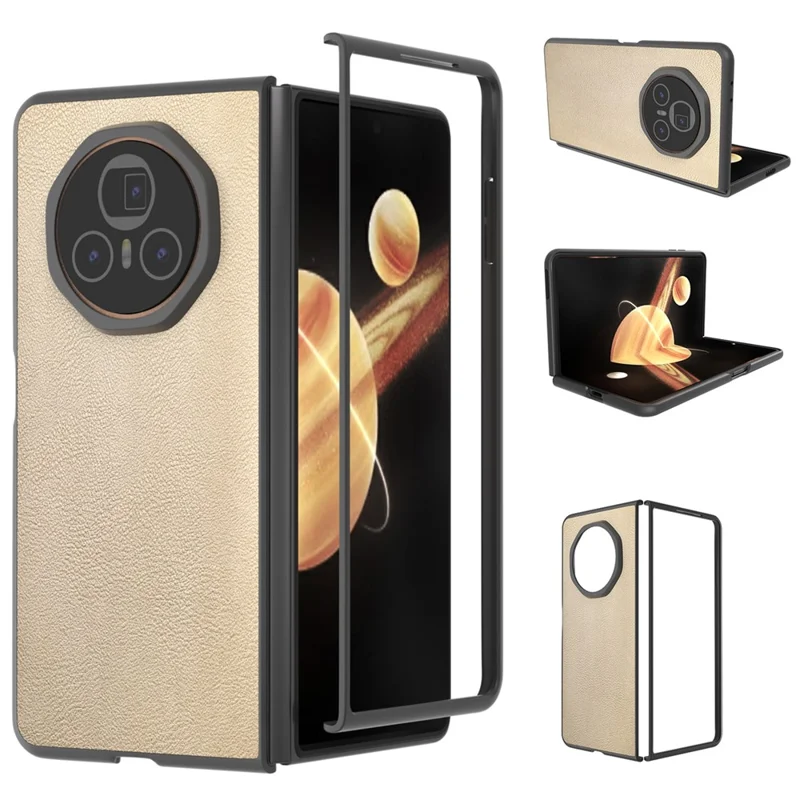 For Honor Magic V3 5G Case PU Leather+Hard PC Protective Phone Cover - Gold