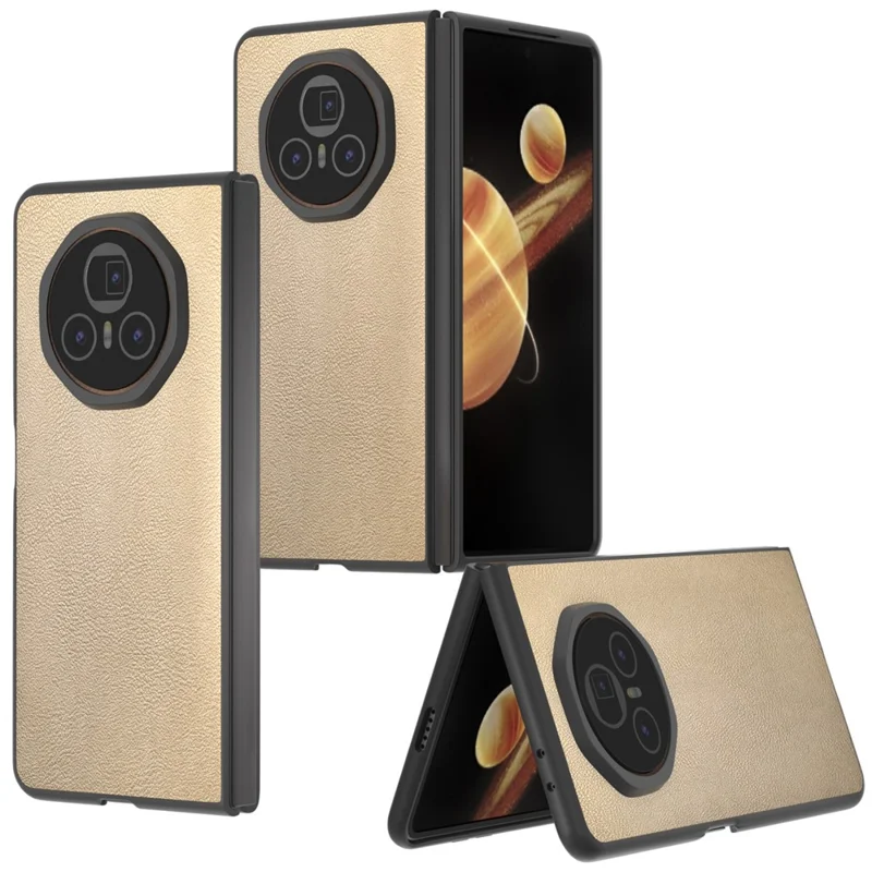 For Honor Magic V3 5G Case PU Leather+Hard PC Protective Phone Cover - Gold