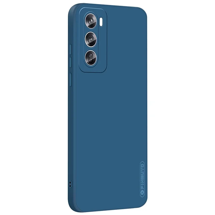 PINWUYO JK Touching Series For Oppo Reno12 5G (Global) Case Silk Touch Soft TPU Phone Cover - Navy Blue