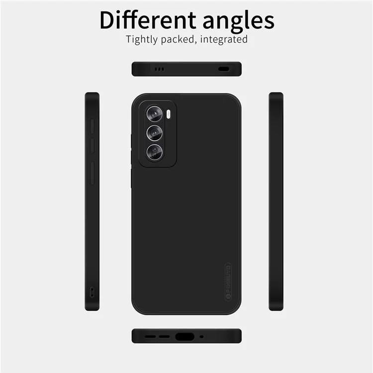 PINWUYO JK Touching Series For Oppo Reno12 5G (Global) Case Silk Touch Soft TPU Phone Cover - Navy Blue
