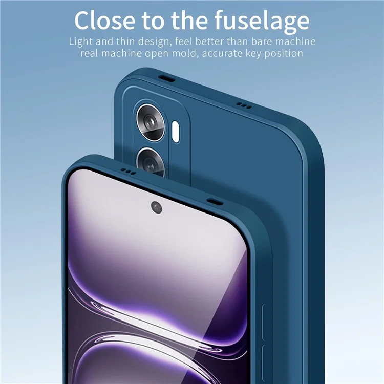 PINWUYO JK Touching Series For Oppo Reno12 5G (Global) Case Silk Touch Soft TPU Phone Cover - Navy Blue