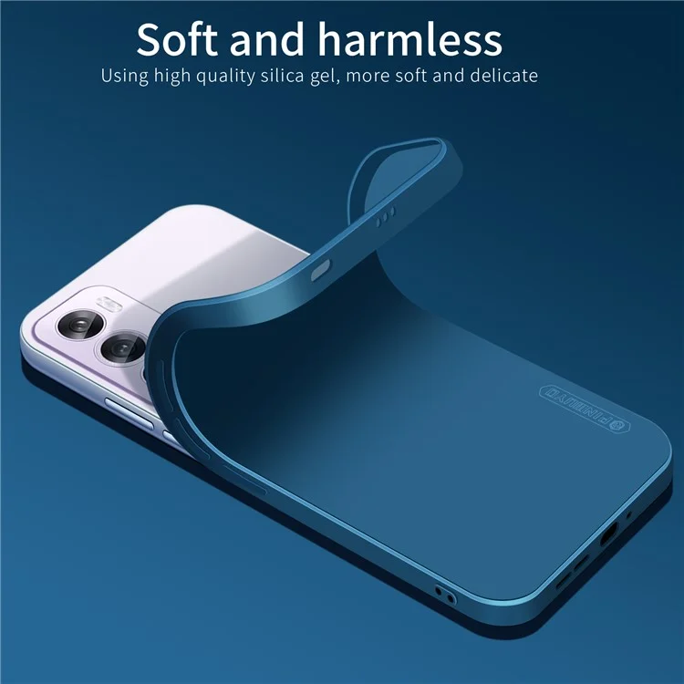 PINWUYO JK Touching Series For Oppo Reno12 5G (Global) Case Silk Touch Soft TPU Phone Cover - Navy Blue