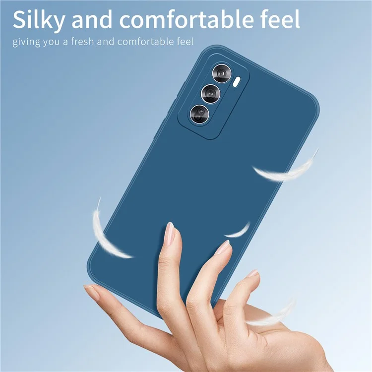 PINWUYO JK Touching Series For Oppo Reno12 5G (Global) Case Silk Touch Soft TPU Phone Cover - Navy Blue