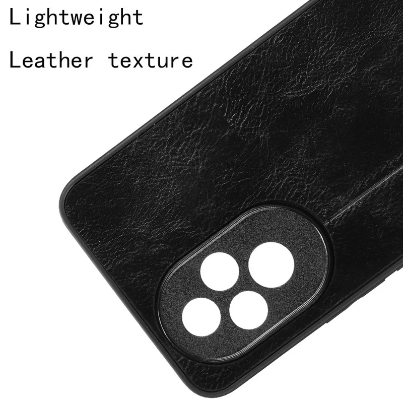 For Honor 200 5G Case Stitching Line PU Leather Coating Hybrid Phone Cover - Black