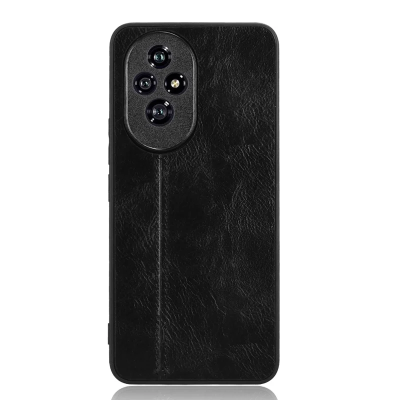 For Honor 200 5G Case Stitching Line PU Leather Coating Hybrid Phone Cover - Black