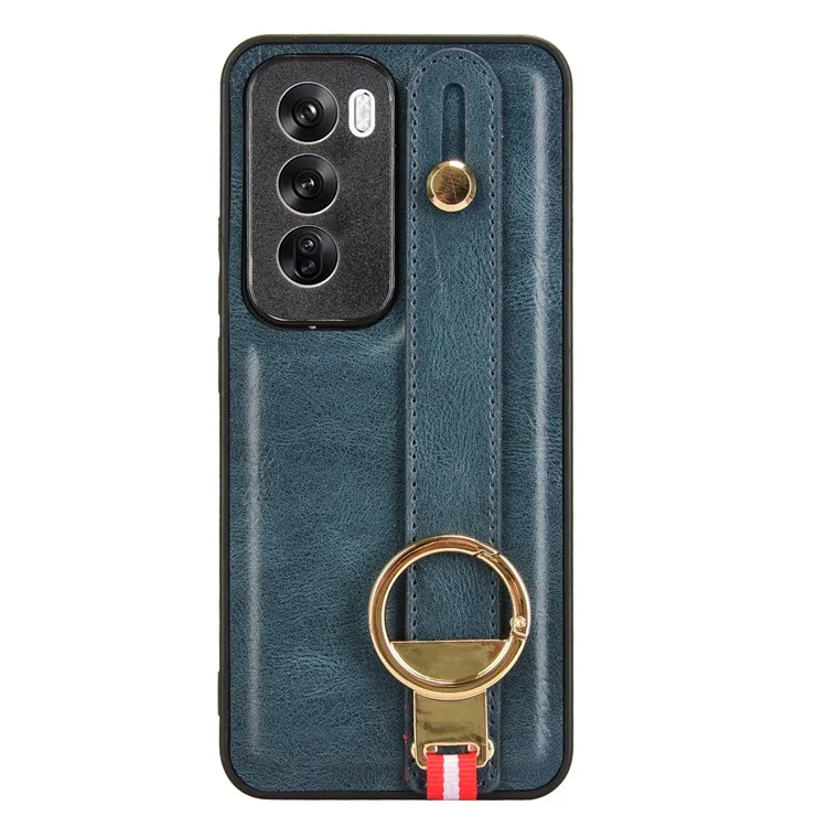 For Oppo Reno12 5G (Global) Case Leather+PC+TPU Phone Cover with Bottle Opener - Blue