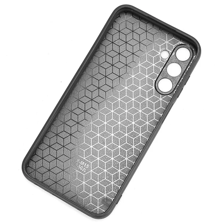 Para Samsung Galaxy M15 5G Funda de Piel Revestida de PC + TPU Línea de Costura - Naranja