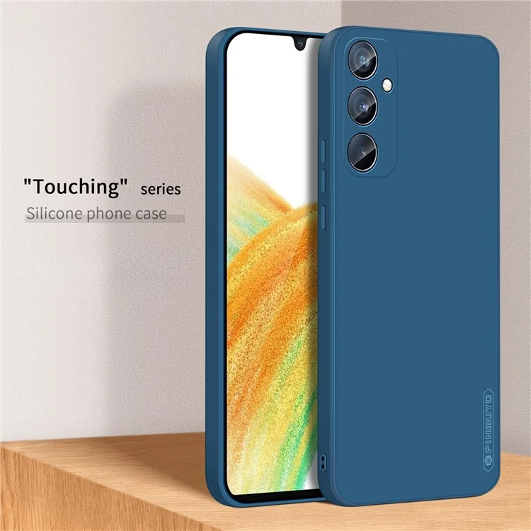 PINWUYO JK Touching Series For Samsung Galaxy S24 FE Case TPU Protective Phone Cover - Navy Blue