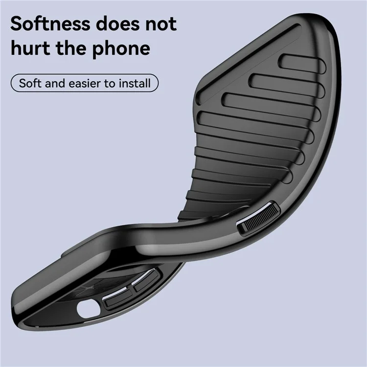 Para Google Pixel 7 5G Thunder Series Twill Texture Thickened TPU Case Anti-scratch Cell Phone Cover - Negro