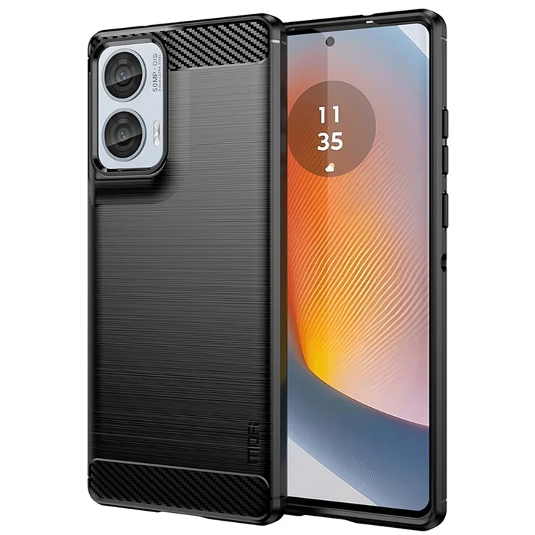MOFI JK TPU Series-1 For Motorola Moto G85 5G / S50 Neo 5G Case Carbon Fiber TPU Phone Cover - Black