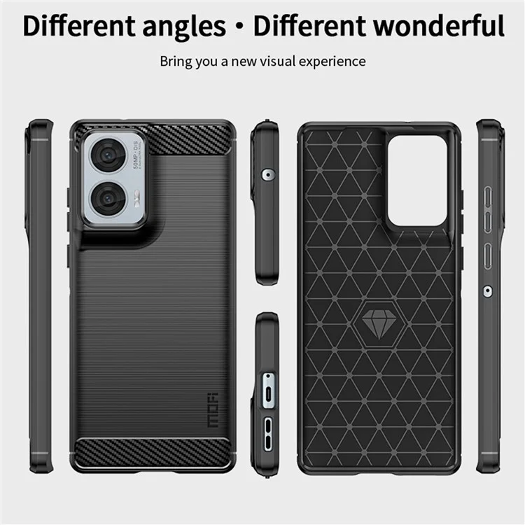 MOFI JK TPU Series-1 For Motorola Moto G85 5G / S50 Neo 5G Case Carbon Fiber TPU Phone Cover - Black