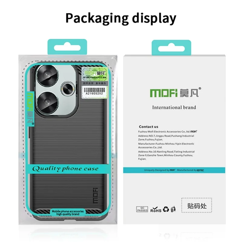 MOFI JK TPU Serie-1 per Xiaomi Poco F6 5G / Redmi Turbo 3 5G Custodia Slim Fit TPU Cover per Telefono - Nero