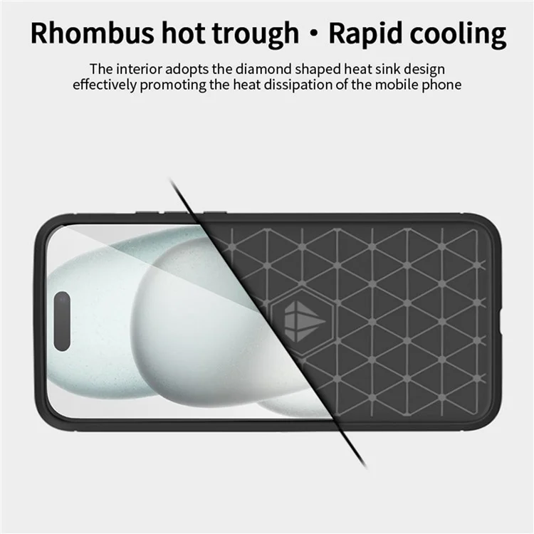 MOFI JK TPU Series-1 For iPhone 16 TPU Case Brushed Carbon Fiber Texture Phone Cover - Black