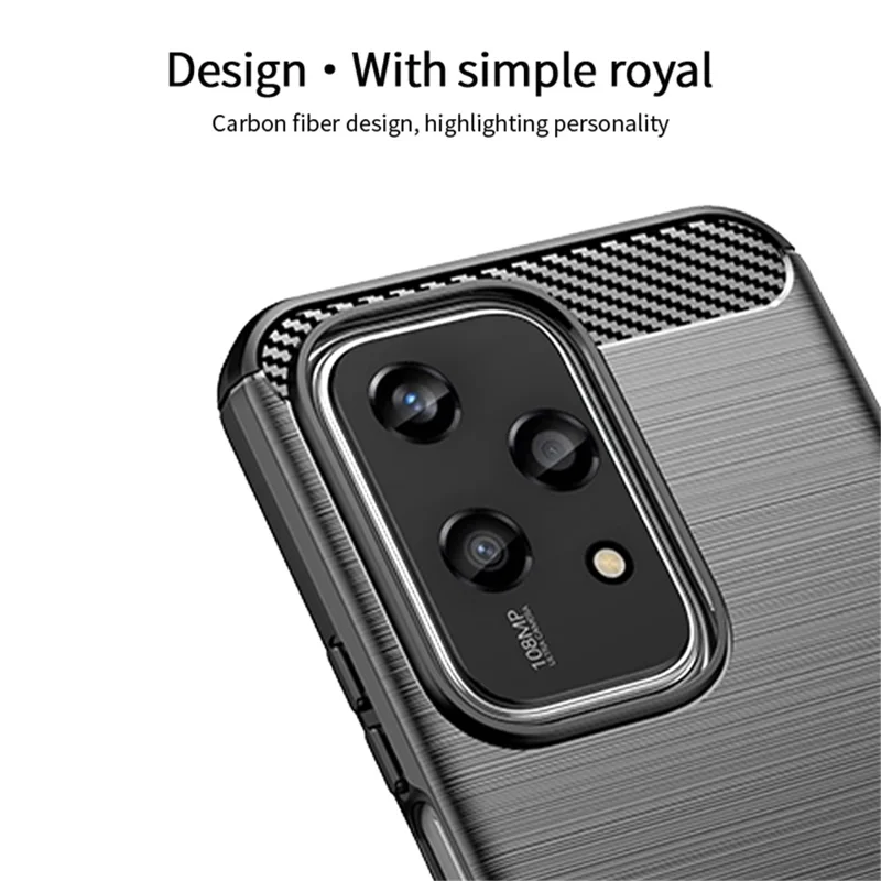 MOFI JK TPU Série-1 For Honor 200 Lite Case Texture Fibre de Carbone Étui TPU Mince - Noir