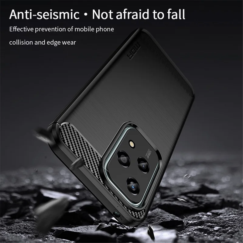 MOFI JK TPU Série-1 For Honor 200 Lite Case Texture Fibre de Carbone Étui TPU Mince - Noir