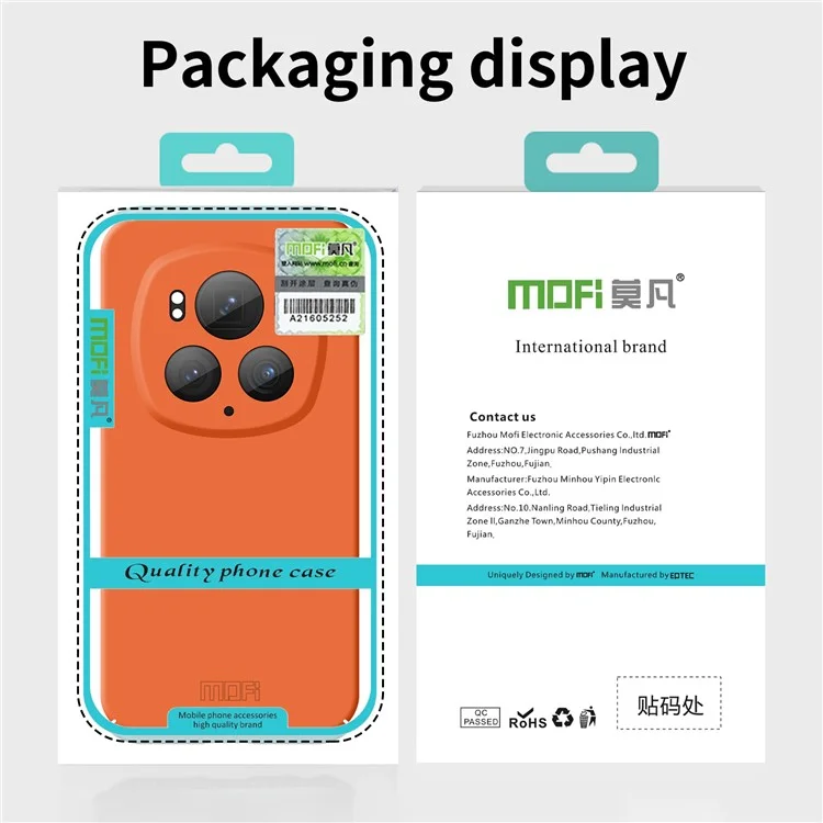 MOFI JK Qin Series For Honor Magic6 Pro 5G Coque Orange Anti-Rayure TPU+Acrylique Housse de Protection
