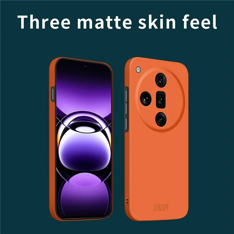 MOFI JK Qin Série Pour Oppo Find X7 5G Étui Skin Touch TPU+Acrylique Housse de Téléphone - Orange