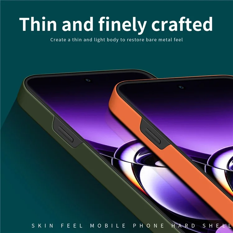 MOFI JK Qin Série Pour Oppo Find X7 5G Étui Skin Touch TPU+Acrylique Housse de Téléphone - Orange