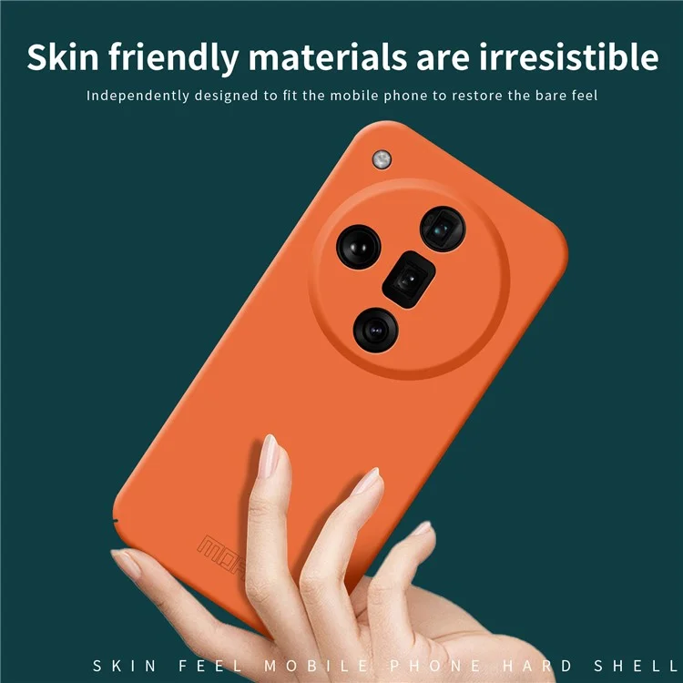 MOFI JK Qin Série Pour Oppo Find X7 5G Étui Skin Touch TPU+Acrylique Housse de Téléphone - Orange