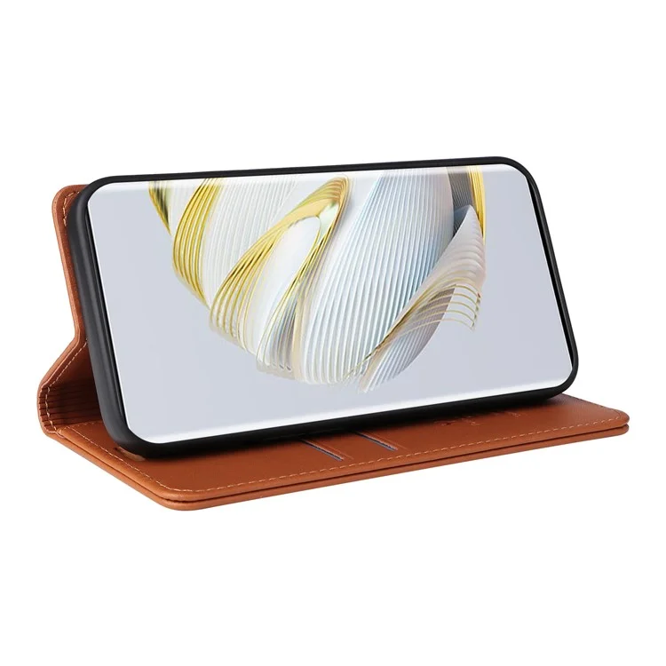 YIKATU YK-001 für Huawei Pura 70 Pro / Pura 70 Pro+ Hülle Wallet Flip Leder Handyhülle Versteckte Magnetverschluss - Braun