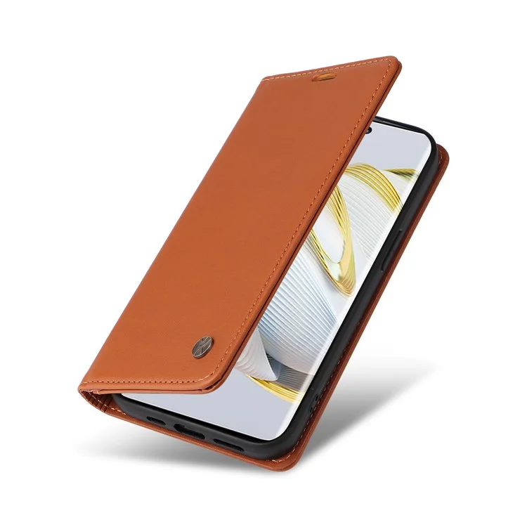 YIKATU YK-001 für Huawei Pura 70 Pro / Pura 70 Pro+ Hülle Wallet Flip Leder Handyhülle Versteckte Magnetverschluss - Braun