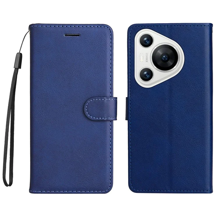 KT Leather Series-2 para Huawei Pura 70 Case Flip Folio Leather Cell Phone Cover Card Holder - Azul