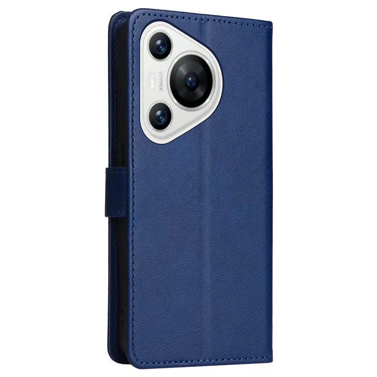KT Leather Series-2 para Huawei Pura 70 Case Flip Folio Leather Cell Phone Cover Card Holder - Azul