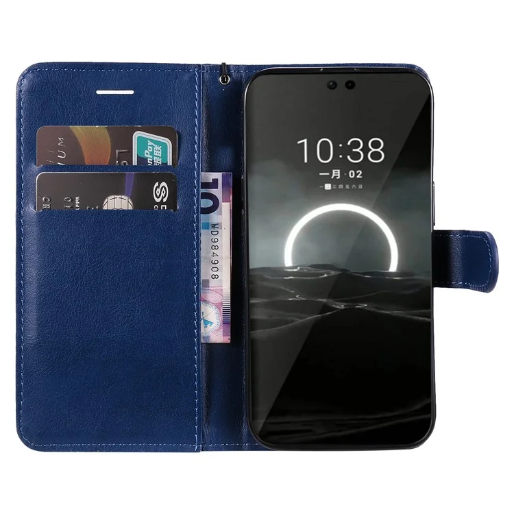 KT Leather Series-2 para Huawei Pura 70 Case Flip Folio Leather Cell Phone Cover Card Holder - Azul