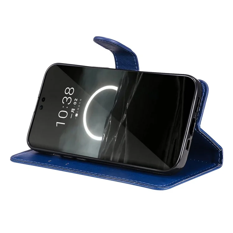 KT Leather Series-2 para Huawei Pura 70 Case Flip Folio Leather Cell Phone Cover Card Holder - Azul