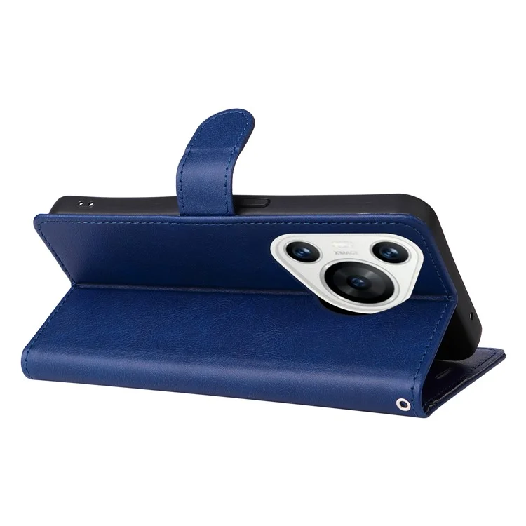 KT Leather Series-2 para Huawei Pura 70 Case Flip Folio Leather Cell Phone Cover Card Holder - Azul